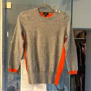 J Crew Gray and Orange women's Sweater